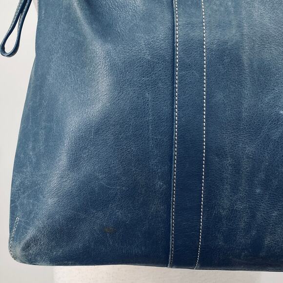 Vintage Y2k Coach Legacy Slim Hobo Shoulder Bag Convertible Leather Blue 9188 - Picture 5 of 12
